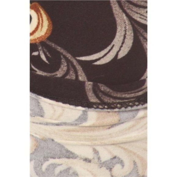 Black and Gold Paisley Pattern Print Buttery Soft Leggings - Picture 4 of 4